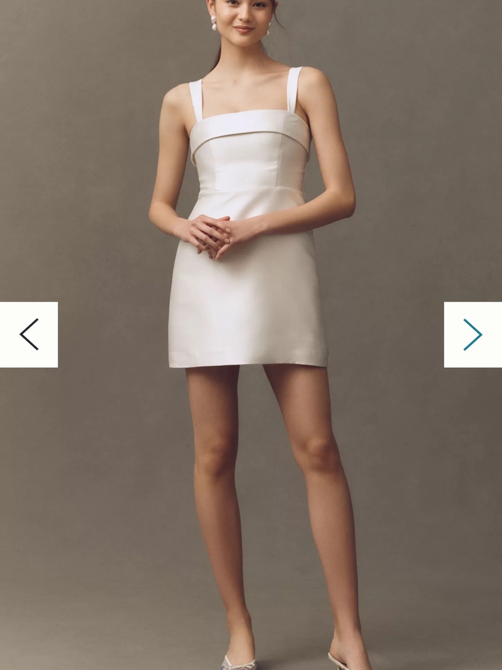 BHLDN Sleeveless Square-Neck Taffeta A-Line Mini Dress - Picture 7 of 7